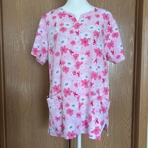 Zoe+Chloe Pink Scrub, size L